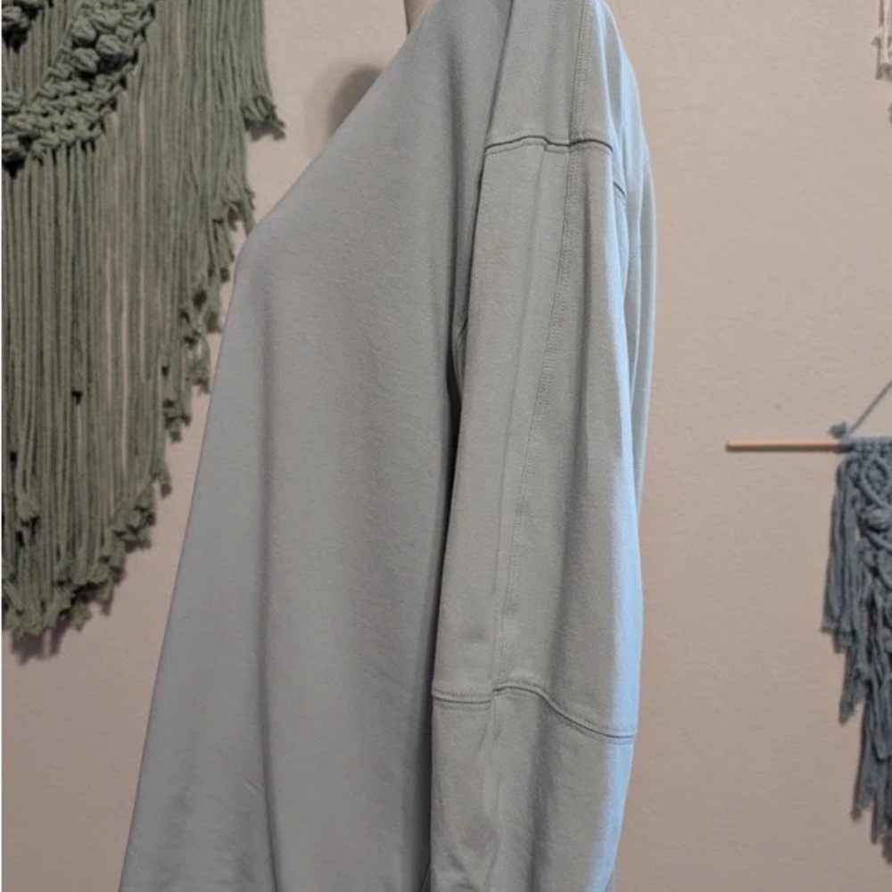 Relaxed Crewneck Women's Top in Light Blue - Picture 2 of 3